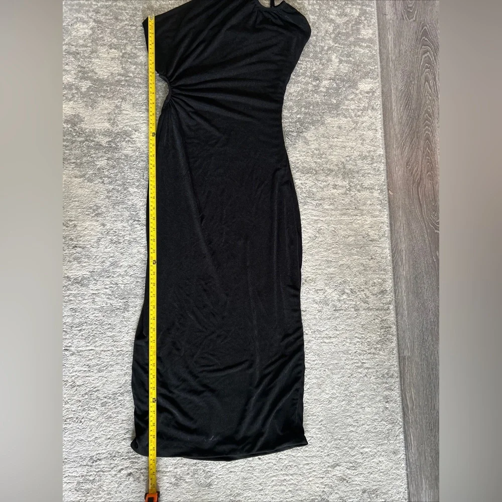 NWT Misha Collection Black X Revolve Vanina One Shoulder Side cut Dress Size 8 - Picture 11 of 13
